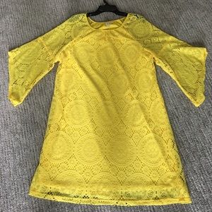 Gorgeous Tacera yellow butterfly sleeves.